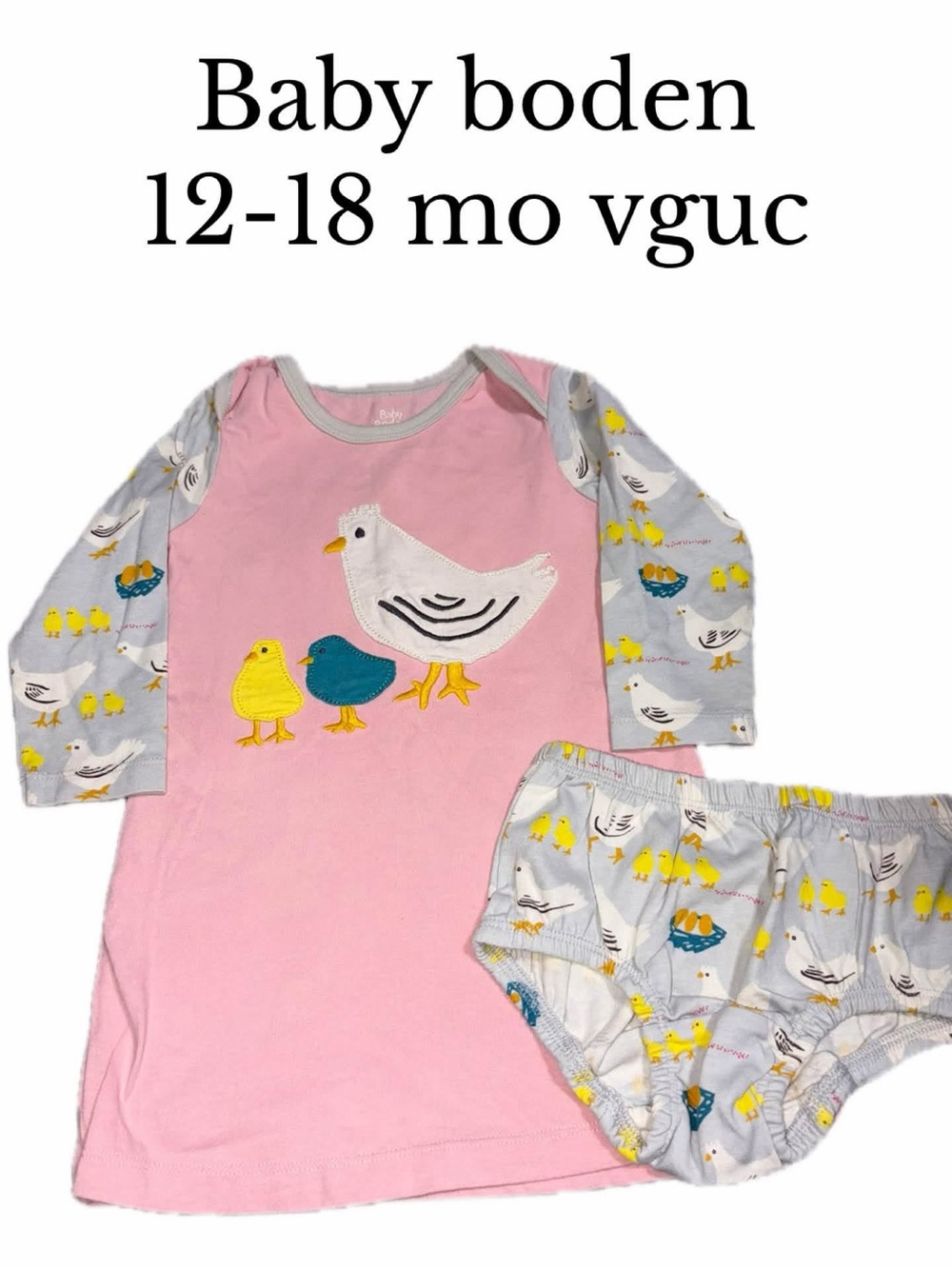 Baby boden chick dress set